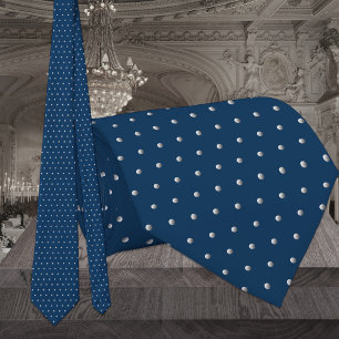 Klassische marineblaue und silberne Pin‑Dot‑Hochze Krawatte
