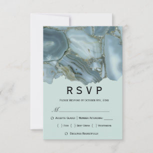 Klassische Marmor-Menü-Hochzeit RSVP Karte