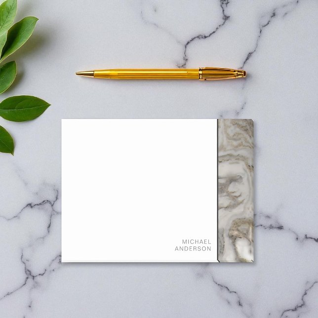 Klassische Marmorkante mit Ihrem Namen Post-it Klebezettel (Von Creator hochgeladen)