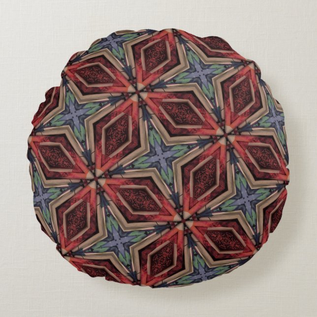 Klassische marokkanische geometrische Dekorationsm Rundes Kissen (Vorderseite)