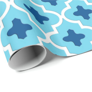 Klassische marokkanische Tile, Kobalt und Sky Blue Geschenkpapier