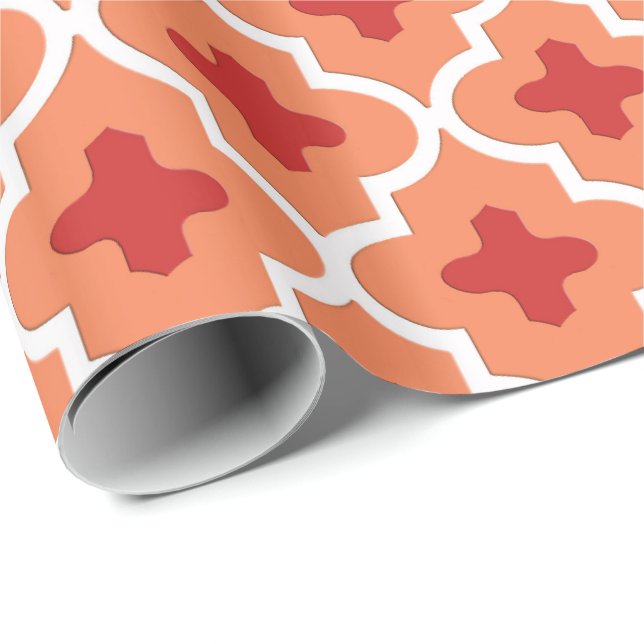 Klassische marokkanische Tile, Mandarin Orange Geschenkpapier (Rolleneckpunkt)