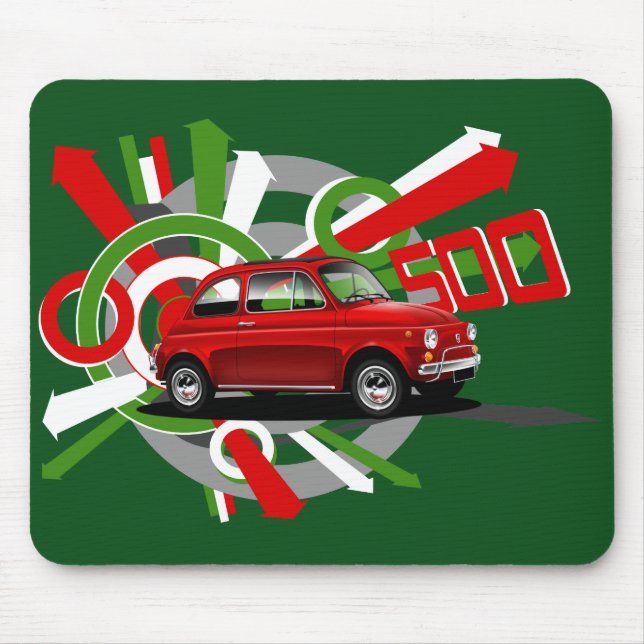 Klassische Mäusematte Fiats 500 Mousepad (Vorne)