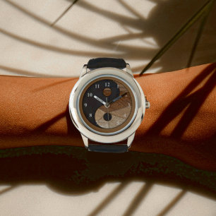 Klassische Meditation Bamboo Yin Yang Armbanduhr