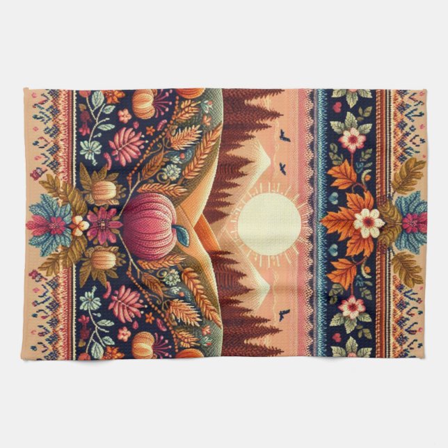 Klassische Messe Herbst/Herbst Geschirrtuch (Horizontal)