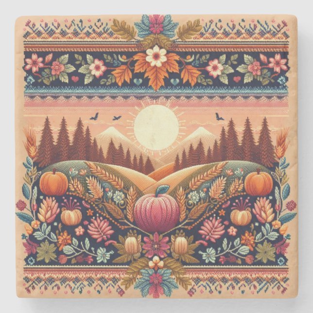 Klassische Messe Herbst/Herbst Steinuntersetzer (Vorderseite)