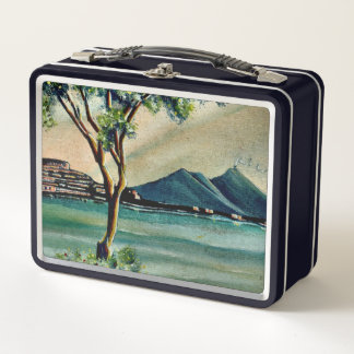 Klassische Metall-Lunchbox - Golf von Neapel, Ital Metall Brotdose