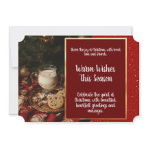 Klassische Milch und Cookies Pauschalreise-Karte