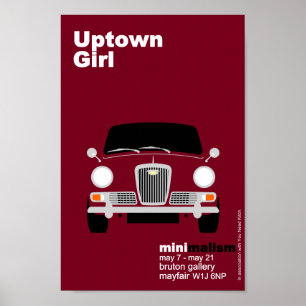 Klassische Mini Wolseley Hornet Minimalistische Ku Poster