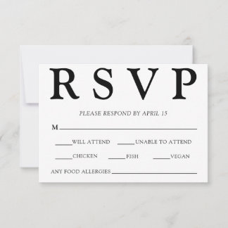 Klassische Minimal Altes Geld Ästhetische einfache RSVP Karte