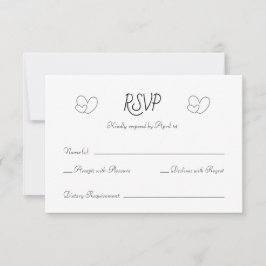 Klassische minimale Hochzeits-RSVP-Karte RSVP Karte