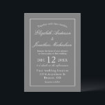 Klassische Minimalistisch-graue Hochzeit Einladung<br><div class="desc">Klassische Minimalistische Hochzeitseinladung</div>