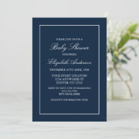 Klassische minimalistische baby shower in navyblau