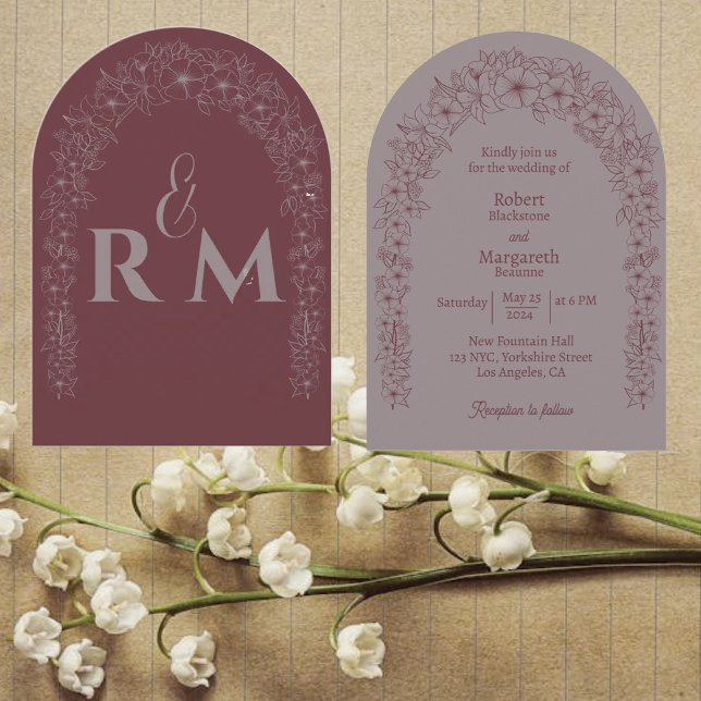 Klassische Minimalistische Blumenstrauß-Hochzeit Einladung (Von Creator hochgeladen)