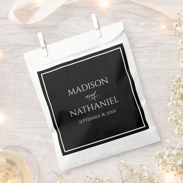 Klassische Minimalistische, elegante Script-Hochze Geschenktütchen (Ausgeschnitten)
