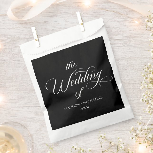 Klassische Minimalistische, elegante Script-Hochze Geschenktütchen (Ausgeschnitten)