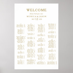 Klassische Minimalistische Gold-Alphabetische Sitz Poster