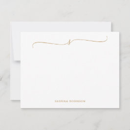 Klassische Minimalistische Goldkalligrafie Mitteilungskarte