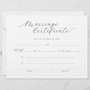 Klassische minimalistische Heiratsurkunde im Schre