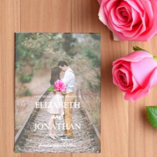 Klassische Minimalistische Hochzeit mit rosa Rose Save The Date