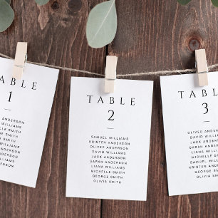 Klassische Minimalistische Hochzeit Sitzplan Karte