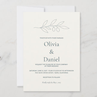 Klassische minimalistische Hochzeitseinladung mit Einladung