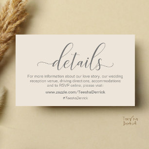 Klassische minimalistische Hochzeitsinformationen Begleitkarte