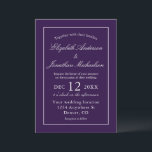 Klassische Minimalistische Lila Hochzeit Einladung<br><div class="desc">Klassische Minimalistische Hochzeitseinladung</div>