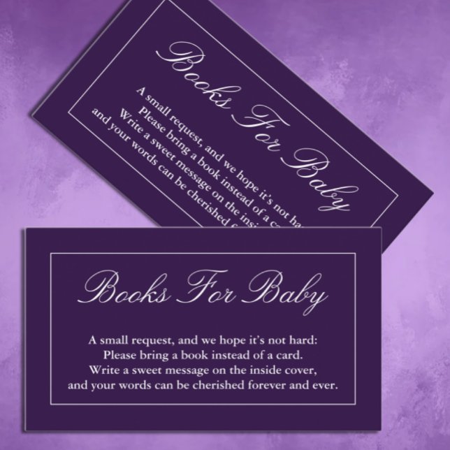 Klassische Minimalistische Lila Kinderbücher Begleitkarte (Von Creator hochgeladen)