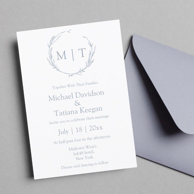klassische minimalistische Monogramm Hochzeitsschr Einladung (Von Creator hochgeladen)