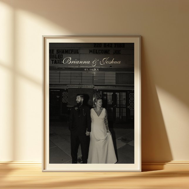 Klassische Minimalistische Namen und Date Wedding  Poster (Von Creator hochgeladen)