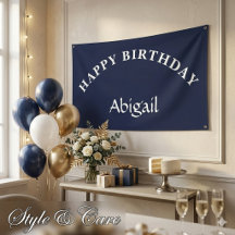 Klassische Minimalistische Navy-Blue-Geburtstagsfe