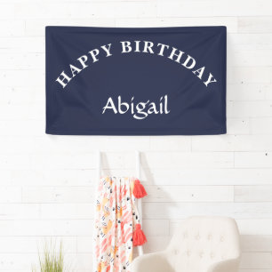 Klassische Minimalistische Navy-Blue-Geburtstagsfe Banner