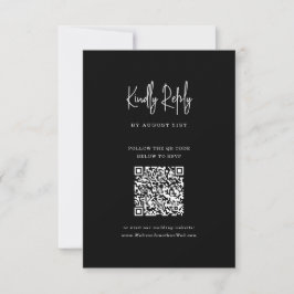 Klassische Minimalistische QR-Code-Skripte Hochzei RSVP Karte