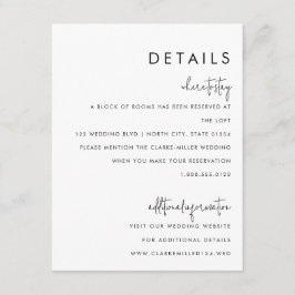 Klassische Minimalistische Schwarz-Weiß-Hochzeitsd Begleitkarte