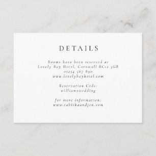 Klassische Minimalistische Schwarz-Weiß-Hochzeitsd Begleitkarte