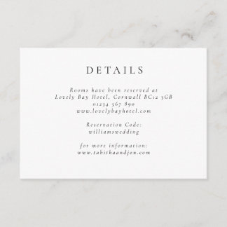 Klassische Minimalistische Schwarz-Weiß-Hochzeitsd Begleitkarte