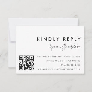 Klassische Minimalistische Schwarz-weiße QR-Code-A Einladung