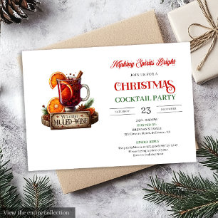 Klassische minimalistische Weihnachtscocktails-Par Einladung