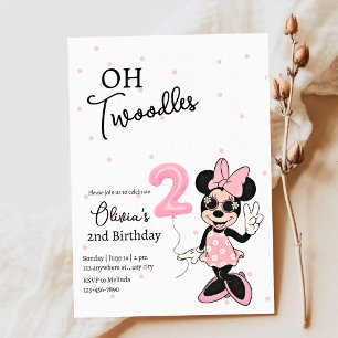 Klassische Minnie zweite Geburtstagseinladung 