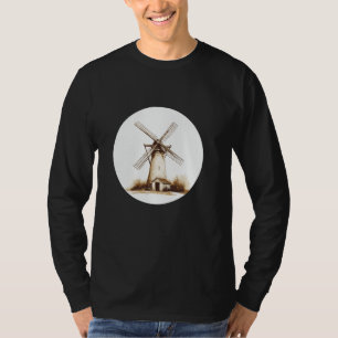 Klassische Mittelalterliche Windmühle für zeitlose T-Shirt