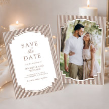 Klassische Mocha-Braun gestreifte Hochzeitsfotos