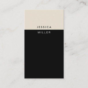 Klassische moderne Black & Beige Social Media Vert Visitenkarte