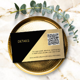 Klassische moderne Black & Gold DETAILS QR Code We Begleitkarte