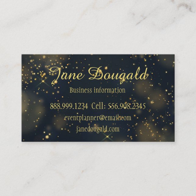 Klassische, moderne Black Gold Stars Individuell Visitenkarte (Vorderseite)