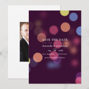 Klassische moderne Bokeh-Hochzeitslichter Save The Date