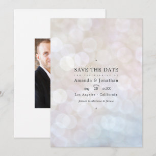 Klassische moderne Bokeh-Hochzeitslichter Termin m Save The Date