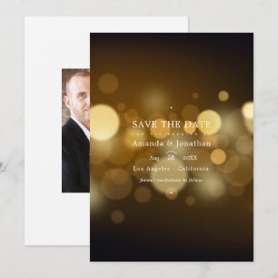 Klassische moderne Bokeh-Hochzeitslichter Termin m Save The Date