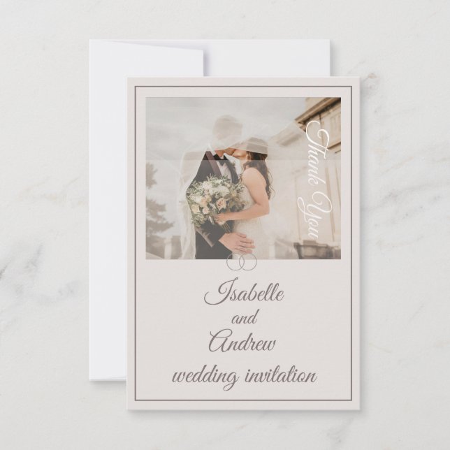 Klassische Moderne Elegante Minimalistische Hochze Einladung (Vorderseite)