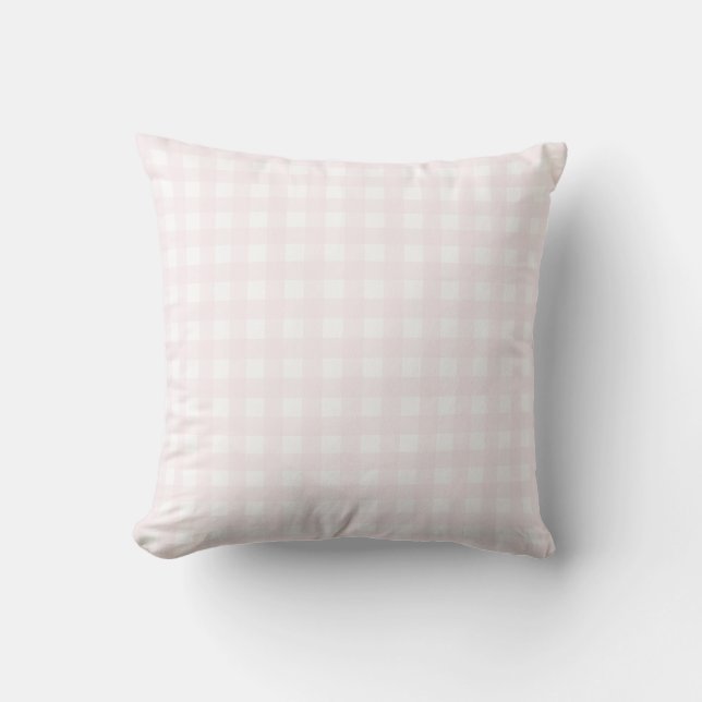 Klassische Moderne Hütte Rosa Medium Gingham. Kissen (Vorderseite)